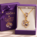LSUT Solid Gold Chain with Diamond Pendant BMD