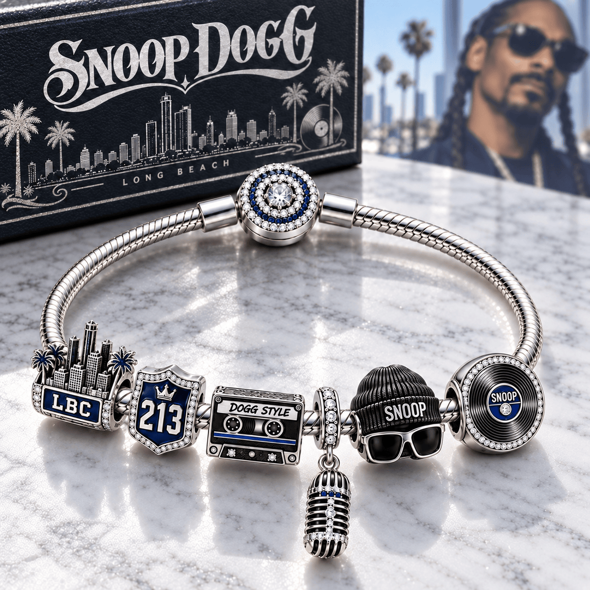 SND Silver Charm Bracelet Set PTT