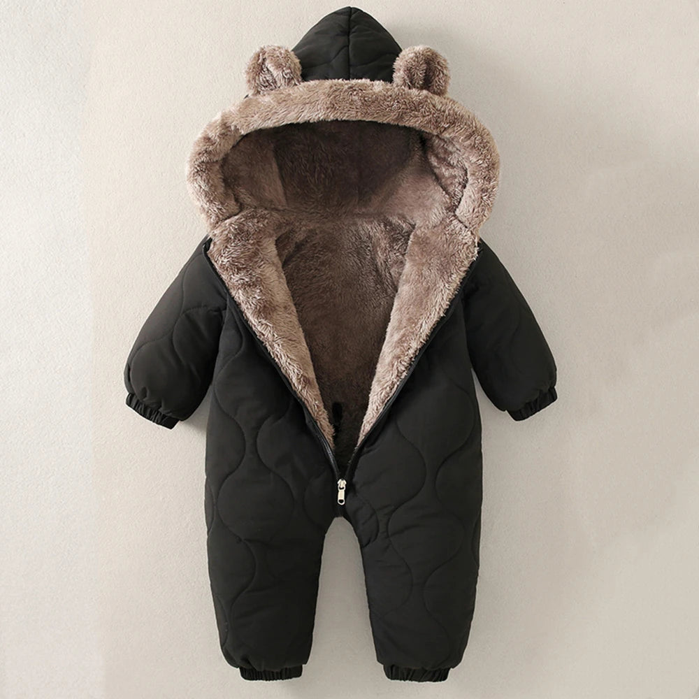 2026 New born Baby Girl clothes Winter Snowsuit Plus Velvet clothing Boys Jumpsuit 0-3 Years Romper boy Overalls Toddler Coat