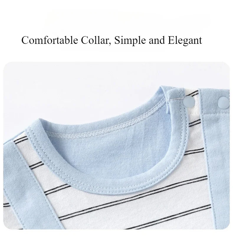 Somenie Newborn Baby Summer Onesie Cotton Boys  Boys Girls Cute Cartoon Short Sleeve Bodysuit Newborn Soft Breathable Jumpsuit