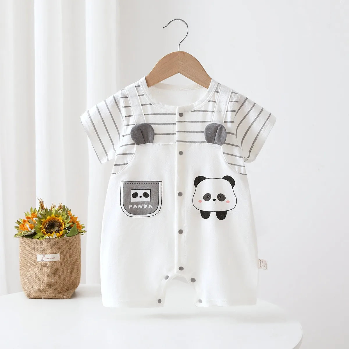 2026 New Model Summer Baby Boy Jumpsuit Clothes 6-18 Month Infant Pure Cotton Thin Short Sleeve Romper Newborns Cool Cute Onesie