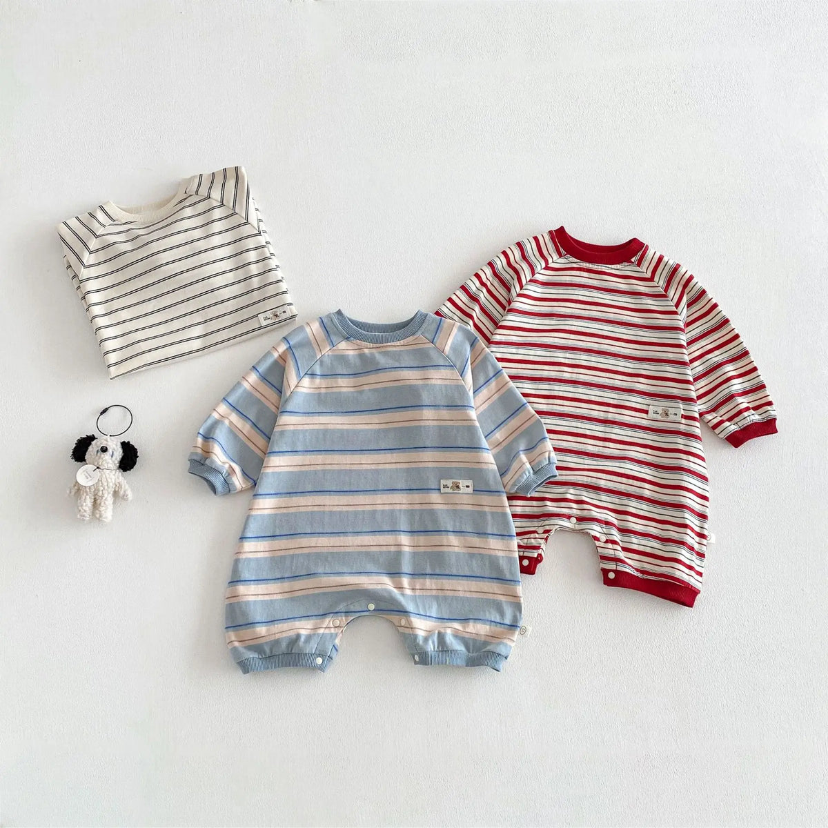 Baby Striped Jumpsuit 2026 New Spring Baby Trendy Label Climbing Clothes for Newborns Going Out Spring Clothes