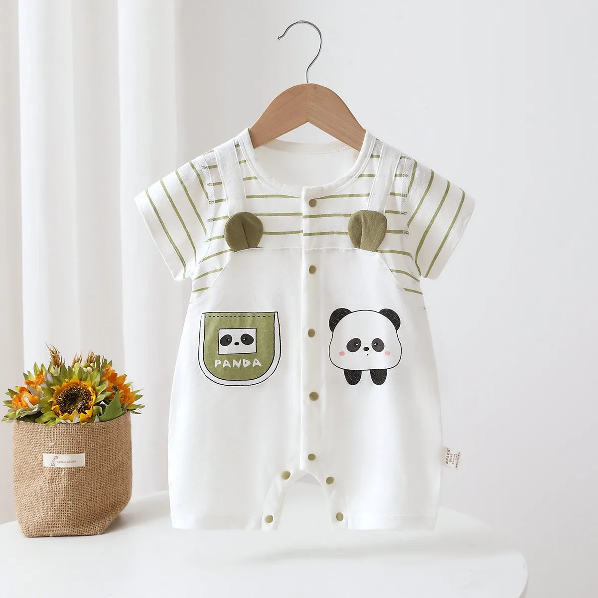 2026 New Model Summer Baby Boy Jumpsuit Clothes 6-18 Month Infant Pure Cotton Thin Short Sleeve Romper Newborns Cool Cute Onesie