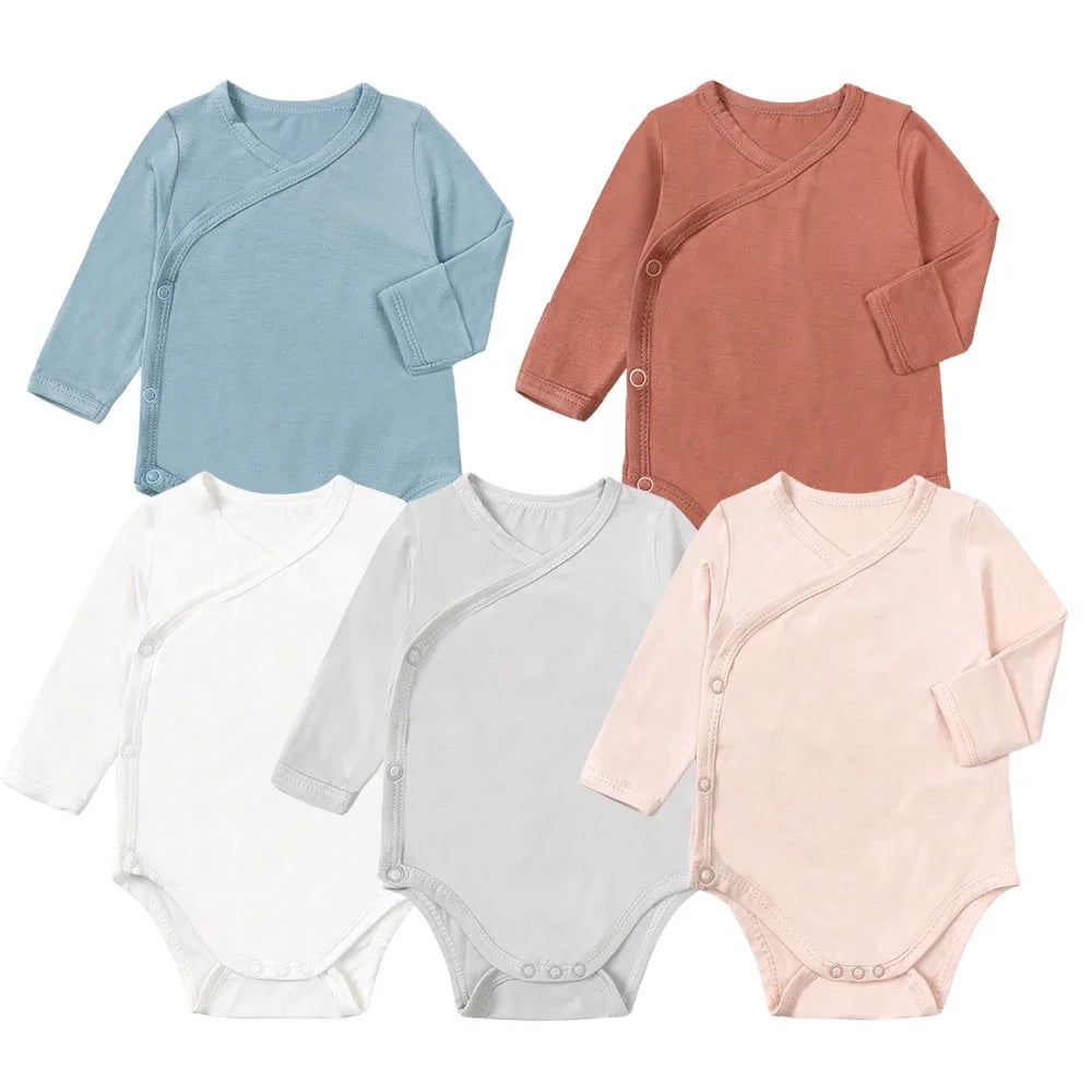 2026 Summer Infant Newborn Baby Boys Girls Romper Playsuit Cute Baby Clothes Overalls Bamboo Fiber Long Sleeve Toddler Jumpsuit